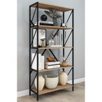 Remaks OPTİMUS Metal Kitaplık 5 Raflı Çok Amaçlı Dosya Kitap Rafı Ofis Salon Raf 150 Cm MEŞE