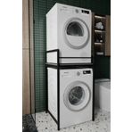 Remaks Stone Çamaşır Makinası Dolabı Rafı Kurutmalık Banyo Dolabı Takım Antrasit