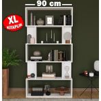 Remaks XL 6 Raflı Beyaz Kitaplık 90 cm Kaliteli Yonga Levha ile Modern Tasarım