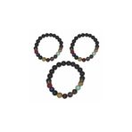 REMEGE 8 Gezegenli Doğal Taş Bileklik Lav Taşı Evren Yoga Çakra Galaxy Güneş R-BLK001