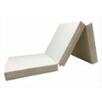 Remege Üçe Katlanır Tek Kişilik Yatak Kamp Yatağı Deprem Yatağı Çok Amaçlı Yatak - 60 x 170 cm - Krem