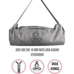 Remege Yoga Mat Taşıma Çantası Yoga Fitness Silindir Antrenman Çantası + 2 Adet Mat Toplama Lastiği - Antrasit