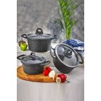 Remetta Granit Döküm 6 Parça Güveç Tencere Takımı - Siyah - 20 cm