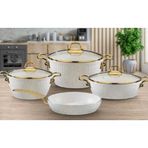 Remetta Granit Elit Lüx 7 Parça Beyaz Tencere Seti