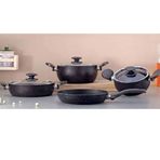 Remetta Granit Zita 7 Parça Siyah Tencere Seti