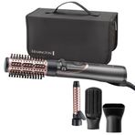 Remington Döner sıcak hava fırçası (otomatik) Curl & Straight 3'ü 1 arada iyon şekillendirici: hacim, bukleler ve pürüzsüz stiller, 4 ataşman (hacim şekillendirici, saç maşası, şekillendirme yoğunlaştırıcı, kürek fırçası) AS8606