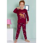 Remo Kids Erkek Çocuk Pijama Takımı Jurassic Alt-Üst Takım - 8 - 9 Yaş - 00Kırmızı