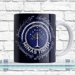 Remonz Lotr Yüzüklerin Efendisi Minas Tirith Baskılı %100 Porselen Kupa - Beyaz