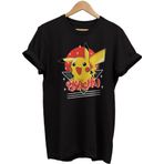 Remonz Pikachu Baskılı %100 Pamuk Basic T-Shirt Normal Beden Tişört