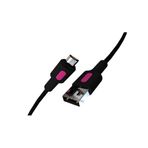 REMORAX Coral Micro USB Hızlı Şarj Kablosu (Siyah + Fuşya/Siyah Uç) (120 CM)