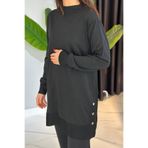 REMSA Düğme Detay Triko Tunik 34120 Siyah