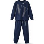 Remsa Erkek Çocuk Garson Boy Pamuk Penye Pijama Takımı 4224 LACIVERT01 - Lacivert - Açık Gri - 8 - 9 Yaş