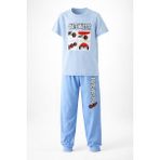 Remsa Erkek Çocuk Pamuk Penye Pijama Takımı 4270 Açık Mavi - 10 - 11 Yaş