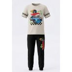 Remsa Erkek Çocuk Pamuk Penye Pijama Takımı 4294 Bej - 8 - 9 Yaş
