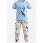 Remsa Erkek Çocuk Pamuk Penye Pijama Takımı 4298 MAVI03 - Mavi - Lacivert - Beyaz - 10 - 11 Yaş