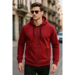 Remsa Erkek Kapüşonlu Tek Üst Ceket REU-25723 Bordo - 2XL
