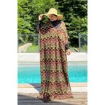 Remsa Mayo Kadın Tesettür Mayosu Üzerine Triko Örme Kaftan Pareo, Haki Yeşil, Standart Beden 430-T13