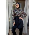 Remsa Mayo Remsa R4806 Safari Tam Kapalı Tesettür Mayo Siyah Dokuma Kumaş ile Su İtici ve Hızlı Kuruyan - 3XL
