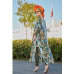 Remsa Mayo Remsa Tesettür Mayo Üzerine Desenli Tek Kaftan Pareo 430-552 Brezilya