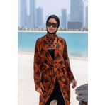 Remsa Mayo Remsa Tesettür Mayo Üzerine Tek Kaftan Kimono Pareo RP015 Retro
