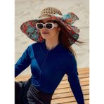 Remsa Mayo Şal Desen Kumaş Ve Örme Şapka Güneş Koruyucu Plaj Şapkası Rş-2109 Camel