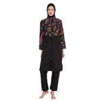 Remsa Paraşüt Tam Kapalı Tesettür Mayo Tüy Yaprak 2113 Funda (Siyah, 3XL)