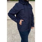 Remsa Spor Büyük Beden Erkek Kapüşonlu Rüzgar Geçirmez Cep Detaylı Içi Fileli Yağmurluk Laci Remsa Spor TH901 - Lacivert - 5XL