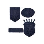 REMSATİC Ütü Ile Yapışan Arma - Patch - Delik Yama Set-1 Modeli Lacivert (4'lü Set)