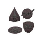 REMSATİC Ütü Ile Yapışan Arma - Patch - Delik Yama Set-2 Modeli Gri (4'lü Set)