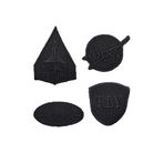 Remsatic Ütü Ile Yapışan Arma - Patch - Delik Yama Set-2 Modeli Siyah (4'lü Set)