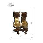 remsatico dıy craft Ütü İle Yapışan Arma - Yama - Patch - Pullu Kediler Modeli Altın Renk (8cm x 12cm)