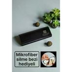 remss SK10202 Exclusive Siyah Sert Kapaklı Zarif Gözlük Kutusu Ve Mikrofiber Silme Bezi