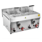 Remta 8+8 lt Çiftli Doğalgazlı Musluklu (CE Belgeli) Fritöz