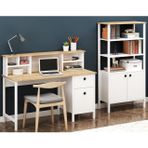 Remy Çalışma Masası + Kitaplık SepetBeyaz