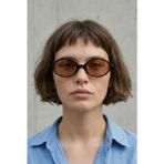 Ren Eyewear Miux Kadın Siyah Çerçeve Soft Renkli Cam Popüler Oval Güneş Gözlüğü – UV400 - Gül Kurusu