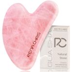 Rena Chris Gua Sha Yüz Aleti, Pembe Kristal Doğal Yeşim Taşı Guasha Tahtası SPA Akupunktur Terapisi Tetikleyici Nokta Tedavisi, Gua Sha Kazıma Masaj Aleti