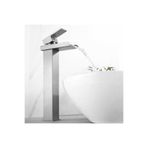 Rena Design Inox Çanak Lavabo Bataryası Şelale Çıkış Yüksek Havza Model Uzun Çift Giriş Musluk Banyo Mat Gri