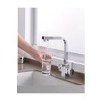 RENA DESIGN KROM KARE ARITMALI MUTFAK EVİYE BATARYASI 3 YOLLU L BORU LÜX SU TASARUFLU MUSLUK GARANTİLİ