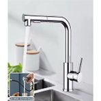 Rena Design Krom Spiralli Eviye Bataryasi Çift Modlu Çek Birak Uzayan Başlik Prinç Gövde Mutfak Musluk Gümüş
