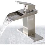 Rena Design Lavabo Bataryasi Inox Şelale Kare Gövde Eğimli Havza Banyo Armatür Çift Giriş Lüks Ergonamik Mat Gri INOX / FIRÇALI MAT GRİ