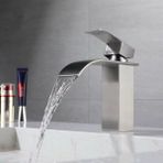 Rena Design Lavabo Bataryası Şelale Kare Gövde Eğimli Havza Banyo Armatür Çift Giriş Musluk Lüks Ergonamik Krom / Siyah / Mat Altın / Inox - İnox