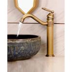 Rena Design Rustik Antik Eviye Bataryası Mutfak Musluğu Eskitme Gold Osmanlı Lavabo Çanak Armatür Otantik Bakır - Antik Altın
