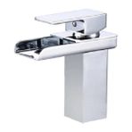 Rena Krom Kare Lavabo Bataryası Yeni Şelale Model Yüksek Kalite Lüks Lavabo Musluğu Çift Girişli Armatür