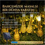Renas Store 10 LED 2 Metre Sarı Kristal Su Güneş Enerjili LED Işık Solar Bahçe Ağaç Lamba Aydınlatması