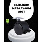Renas Store 6 cm Kilitli Tekerlek Ayak 4 Adet Sehpa ve Ekipman Uyumlu