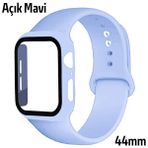 Renas Store Ally Apple Watch 4-5-6 44MM Silikon Kordon Kayış ve Ekran Koruyucu KILIF-(5775) - Pembe