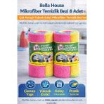 Renas Store Bella House Mikrofiber Temizlik Bezi 8 Adet (4'lü 2 Rulo) Çok Amaçlı Yüksek Emici Mikrofiber Temizl