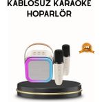Renas Store Bluetooth Karaoke Hoparlör Renkli LED Işıklı ve Type-C Şarjlı
