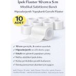 Renas Store Ipek Flaster 10 cm x 5 M 10 Adet Medikal Sabitleme Bandı Hipoalerjenik Yapışkanlı Cerrahi Flaster