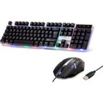Renas Store Kablolu Oyuncu Klavye Mouse Set LED Q Siyah H837Q